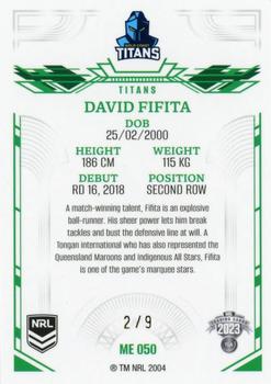 2023 NRL Traders Elite - Mojo Emerald #ME050 David Fifita Back